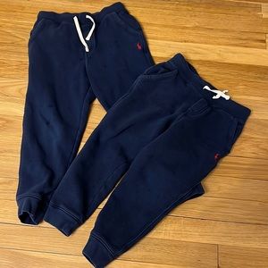 Navy blue polo Ralph Lauren jogger sweatpants 2 pairs size 7